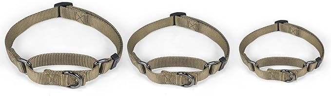 Premium Adjustable Nylon Anti-Escape Martingale Dog Collars,Comfort and Silky for Small Dogs Daily Walking,Training etc... (Military Green, Small)