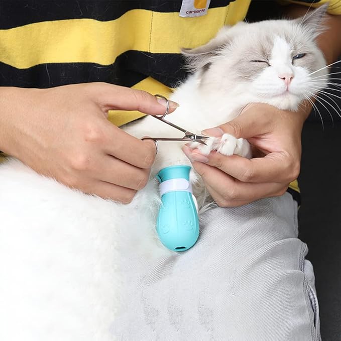 Gigicloud 4 Pcs Anti-Scratch Cat Foot Cover, Adjustable Prickly Anti-Off Silicone Cat Paw Protector Shoes Multifunctional Cat Foot Shoes Pet Washing Claw Foot Cover for Bathing Shaving Grooming