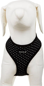Puppia Dotty Dog Harness Over-The-Head No Pull No Choke Walking Training Adjustable for Small & Medium Dog, Medium, Black