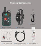 Citronella Dog Training Collar with Remote & 1* Spray Refill, 4 Modes Beep/Vibration/Spray/Spray Enhancement, Humane Safe Dog Bark Collar, Waterproof Spray Collar, Range 300M 【Only Work with Remote】
