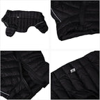 Lovelonglong Dog Coat - Warm Jacket, 4 Legs Covered Waterproof Windproof Reflective Dog Vest, Zippered Adjustable Outdoor Snow Jacket for Small to XXXL Dogs - Black