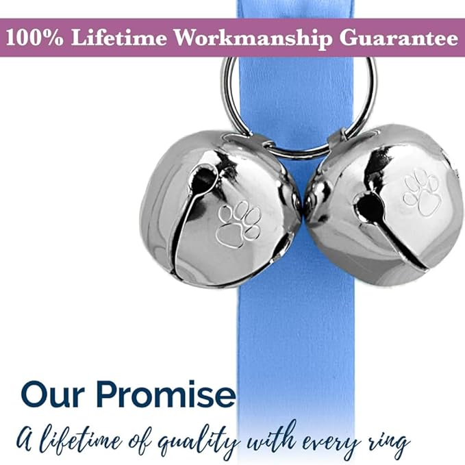 Personalized with Your Dog's Name PoochieBells for Dog Potty Training Bell, Quick & Easy Puppy Potty Training Method Included, Handcrafted in USA w/Loud, Paw-Safe Bells