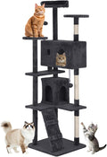 BestOffice 70 Inch Cat Tree, Multi-Level Cat Tower with Condo, Perches, Sisal Scratching Posts, Climbing Ladder,Indoor Activity Center Play House for Kittens & Adult Cats, Dark Gray