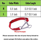 Love Dream Martingale Collars for Dogs, Leather Training Dog Collar, Stainless Steel Chain Anti-Escape No Pull Dog Collar for Medium Large Dogs (S(11.8"-16.9"), Red)