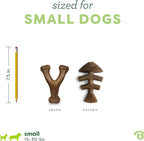 Benebone 2-pack Fishbone/Wishbone Durable Dog Chew Toys, Real Fish, Real Bacon, Made in USA, Small