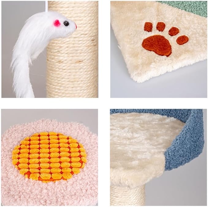 Cat Climbing Tower Large Cat Tree for Indoor Cats Tall Cat Tower with Sisal Scratching Posts and Pads Padded Plush Indoor Cats Tree(B)
