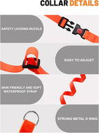 Waterproof Martingale Collar for Dogs,Easy to Clean Dog Collars with Safety Quick Release Buckle,Rubber Collar for Medium Large Dogs Walking Training (Orange, L (19.6-25.9inch))