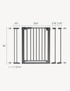 Babelio Baby Gate for Doorways and Stairs, 26-40" Auto Close Dog Gate, PressGuard C5, Easy-Install Pressure Mounted Satey Door, No Drilling Safety Gate for Child and Pets, Black