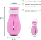 Yanniwani Cat Scratch Cover & Boots for Cats, Adjustable Bathing Gloves (Pink)