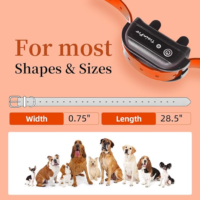 Universal 27 ½” X ¾” Replacement Band Strap for Dog Training Collar - Adjustable Waterproof TPU for Remote E-Collar, Static/Vibration Shock Trainer, Fits Most Bark Control & Obedience Devices