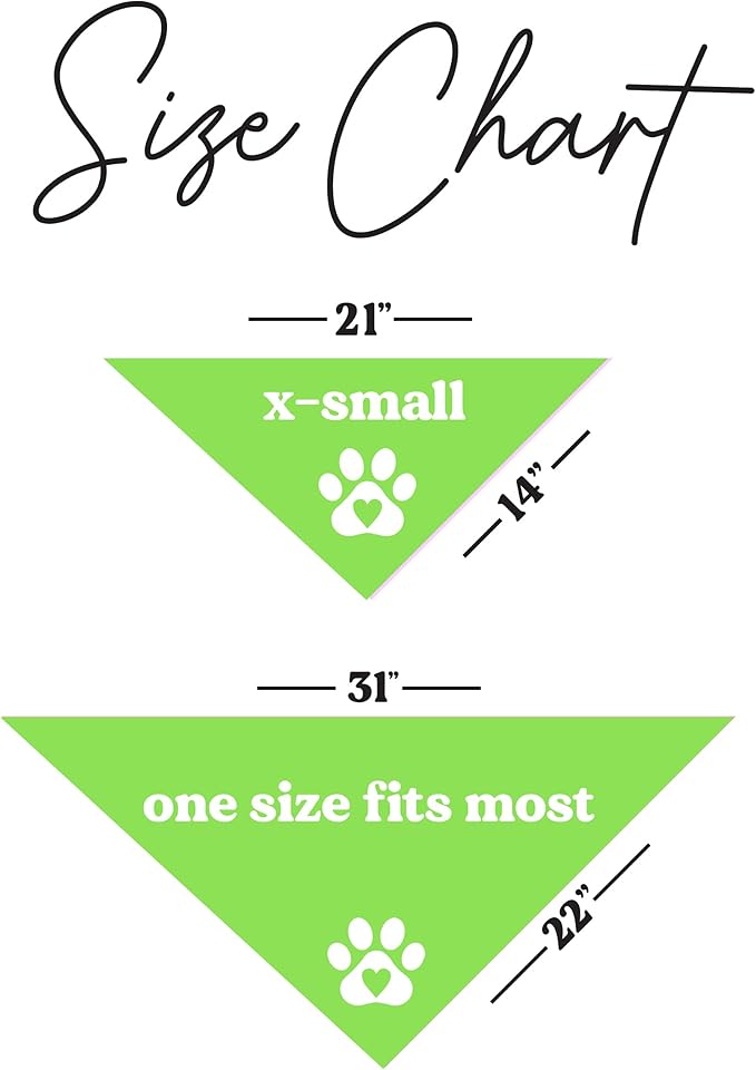 Workout Buddy Dog Bandana | 100% Cotton Adjustable Triangle | Made in USA | Workout | Sports | Gym | Lime Green, X-Small (1095)
