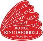 All Quality Oval DO NOT Ring DOORBELL Thank You Sign -Red Medium 5 Pack