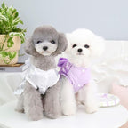 Tangpan Sequins Bow-Knot Pet Dance Dress Dog Christmas Party Dress (Purple, M)