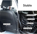Petbobi Pet Reinforce Car Booster Seat for Dog Cat Portable and Breathable Bag with Seat Belt Dog Carrier Safety Stable for Travel Look Out,with Clip on Leash with PVC Tube (Foot)