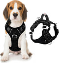 BARKBAY Dog Harness No Pull Oxford with ID Tag Pocket - Heavy Duty, Reflective, Easy Control for Large Dogs(Black Oxford,M)