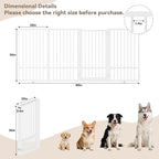 Full Metal Freestanding Dog Gate with Door, 36''Height Foldable Pet Dog Fence for Indoor & Outdoor, 4 Panels Extra Wide Free Standing TallDog Gates for Doorways,House,Stairs,Porch,Deck,Yard
