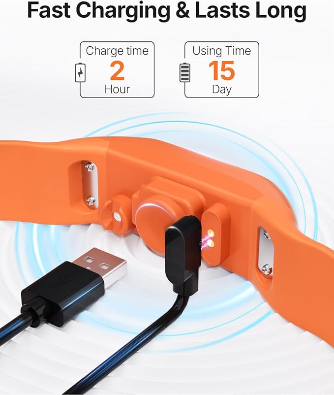 Anti Bark Collar for Small Medium Large Dogs, Vibrating Dog Collars No Shock, Rechargeable Smart AI Bark Collar, Automatic Dog Training Collar, IP 67 Waterproof Dog Barking Collar (Orange)