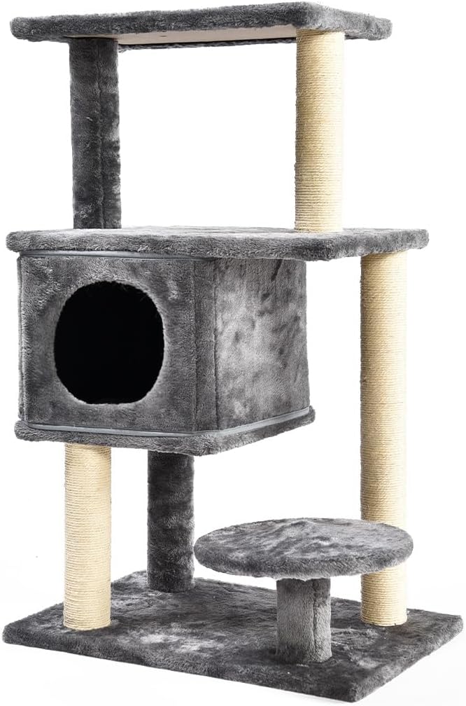 Max & Marlow 3-in-1 Cat Tree Condo Up to 50" | Transforming Cat Activity Tree & Condo | 3 Different Ways to Set Up, Gray,4070201