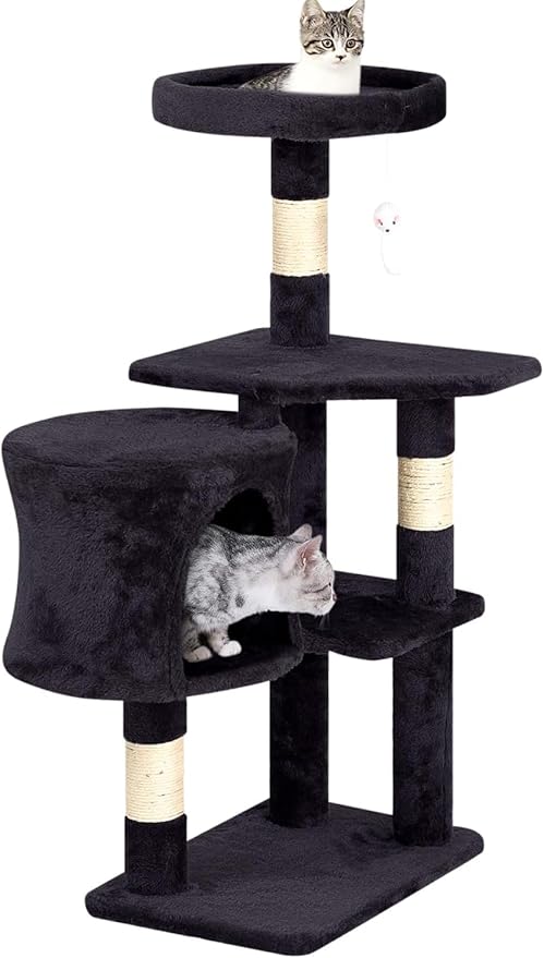 Heavy Duty Cat Tree,36 Inch Tall Cat Tower,Cozy Condos,Scratching Posts,Sisal Rope,Multi-Level Perches Platforms for Indoor Cats/Kittens,Sturdy Pet Climbing Furniture,Dark Gray