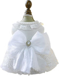 Furbabycare® Elegant Sweet Fashion Puppy Dog Blingbling Princess Skirt Pet Dog Lace Cake Camisole Tutu Dress F-White-2 X-Small