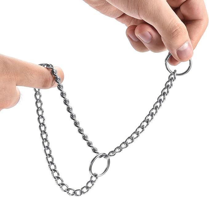Mogoko Stainless Steel Dog Choke Chain Collar, Puppy Metal P Chain Slip Collar Pet Training Walking Choker(2.0mm;14.0 Inch)