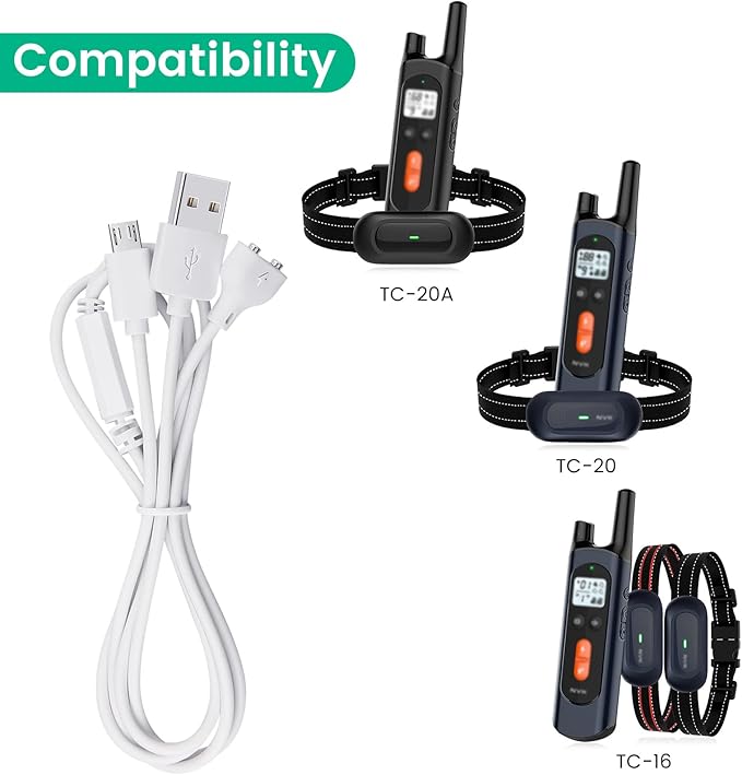 Shock Collar Charger Replacement for NVK and for UKE Dog Training Collar, with 18W Fast-Charging Power Adapter, 2.6 ft