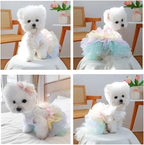 ANIAC Happy 1st Easter Dog Dress Girl Holiday Puppy Clothes for Small Dog Easter Cat Outfit Eggs Print Rainbow Doggy Princess Tutu Dress Pet Clothing (X-Large)