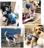 SILD Pet Clothes Dog Jeans Jacket Cool Blue Denim Coat Small Medium Dogs Lapel Vests Classic Hoodies Puppy Blue Vintage Washed Clothes (Grey,M)