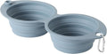 Gibson Home WanderHound 11.8 Inch Collapsible Double Silicone Pet Bowl Set with Carabiner Clip – BPA-Free, Dishwasher Safe, Foldable Food & Water Travel Bowls for Dogs – Hiking, Camping & Everyday Use