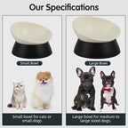 Bulldog Bowl Anti-Slip Dog Cat Dish Detachable Rubber Dog Bowl Pet Sterile Tilted Pet Feeder Slope Base (Black, 2 Cup (Small/Medium Dog))