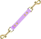 PetBonus Dog Collar Safety Clip, Waterproof Backup Safety Strap for Dog Harness to Prong Collar, Odor Proof Double Ended Clasp Leash Connector for Training Walking (Purple)