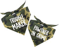 Pawtner in Crime & Trouble Maker Dog Bandana Set (2 Pack - Camo, OS 577 578)