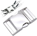 Dog Collar Fastener Stainless Steel Buckle for Prong Dog Training Collar & Quick Release with Buckle for Medium Large Dogs (Silver, L:3.5-4.0mm)