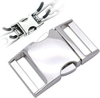 Dog Collar Fastener Stainless Steel Buckle for Prong Dog Training Collar & Quick Release with Buckle for Medium Large Dogs (Silver, L:3.5-4.0mm)