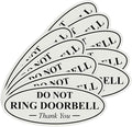 All Quality Oval DO NOT Ring DOORBELL Thank You Sign - Lt Gray Small 10 Pack