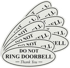 All Quality Oval DO NOT Ring DOORBELL Thank You Sign - Lt Gray Large 10 Pack