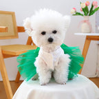 Furbabycare® Elegant Sweet St. Patrick's Day Puppy Dog Blingbling Princess Skirt Pet Dog Lace Cake Camisole Tutu Dress B-Green-1 X-Small