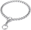 Mogoko Stainless Steel Dog Choke Chain Collar, Puppy Metal P Chain Slip Collar Pet Training Walking Choker(3.5mm;22.0 Inch)