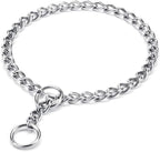 Mogoko Stainless Steel Dog Choke Chain Collar, Puppy Metal P Chain Slip Collar Pet Training Walking Choker(3.5mm;22.0 Inch)