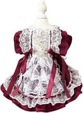 Elegant Sweet Fashion Puppy Dog Blingbling Princess Skirt Pet Dog Lace Cake Camisole Tutu Dress A-WineRed Large