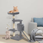 VOUNOT Cat Tree Tower, Cat Condo with Sisal Scratching Post, Multi Level Cat Climbing Frame Indoors, Cat Activity Tree, Grey, XL