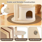 60" Tall Wood Cat Tree Tower with 2 Condos & Top Perch, Cat Tree for Indoor Cats Large Adult, Modern Cat Tree Tower for Large Cats with Sisal Scratching Posts