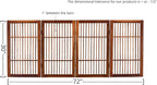 Urnporium Pet Dog Gate Freestanding, Strong Durable Folding Wooden Fence, Portable Acacia Hardwood Safety Barrier for Indoor & Outdoor Use (Brown Pet Gate, 4 Panel 30" Tall)