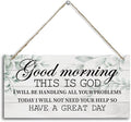 Good Morning This is God Inspirational Quote Wooden Decor Sign, Bible Verses Decor Signs, Hanging Printed Wooden Plaque Decor, Rustic Home Decor Sign, Hanging Christian Gift 12x 6inch