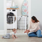 Regalo Safety 29-38.5" Baby Gate for Doorways & Bottom of Stairs, Pressure Mounted Baby Gate with Door for Babies, Toddlers & Pets, Tested & Safe for 30 Years, American Designed, American Owned, White