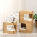 Cat Tree Cat Tower Simple home style single double-layer plate cat table multifunctional nest frame integrated cat climbing frame assembly splicing cat litter Cat Tree Condo Cat Tree Indoor Climbing (