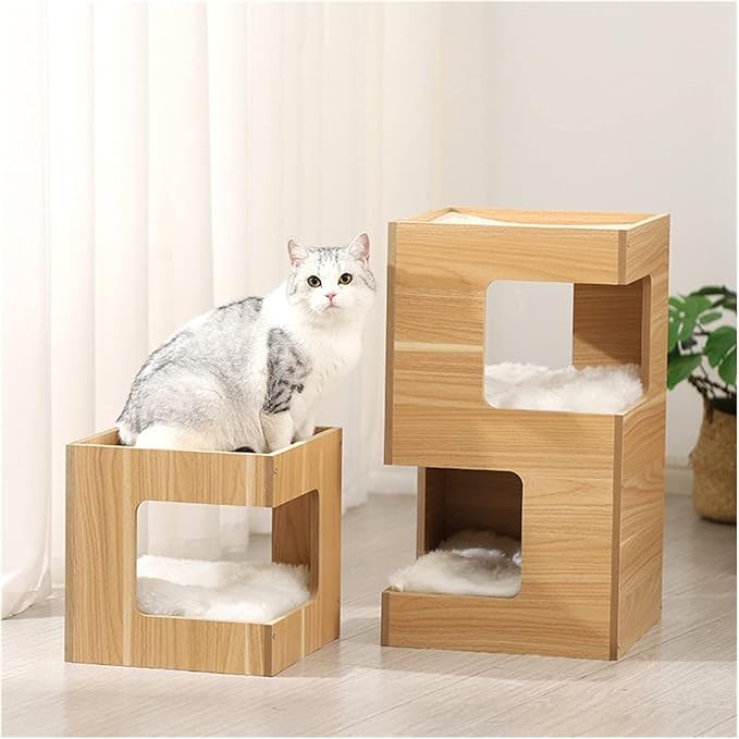 Cat Tree Cat Tower Simple home style single double-layer plate cat table multifunctional nest frame integrated cat climbing frame assembly splicing cat litter Cat Tree Condo Cat Tree Indoor Climbing (
