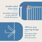DEARBB Triple Lock Baby Gate for Stairs Doorways and House 31" to 86" Extra Wide Pressure Mounted Easy Walk Through Auto Close Safety Pet Gate White 49.21-67.32"