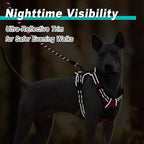 BARKBAY Dog Harness No Pull for Medium Dogs - Adjustable, Reflective, Comfortable, No Choke, Heavy-Duty - Perfect for Outdoor Training, Walking, and Hiking - Strong & Durable - M & Pink