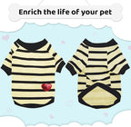Dog Shirts for Large Dogs Cats, Dog Striped T-Shirts Dog Vest Pet Apparel Tee Shirts Spring Summer Suitable for Small and Medium Large Pets French Bulldog Bichon, Beige L